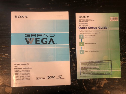 Sony grand wega kdf - sony, kdf-50e2000