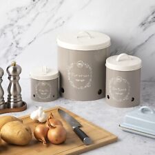 Katai Vegetable Storage Tin Set for Potato, Onion, Garlic Produce