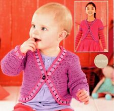 0513 Crochet Childs Boleros, Cardigans 0-7yrs 4Ply - Vintage Pattern Copy