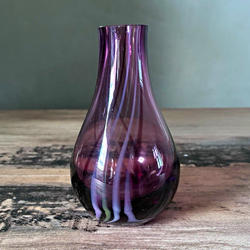 Purple swirl art - glass, vase