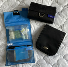 2 x BRITISH AIRWAYS MOLTON BROWN Mens Airline Hanging Washbags + Another