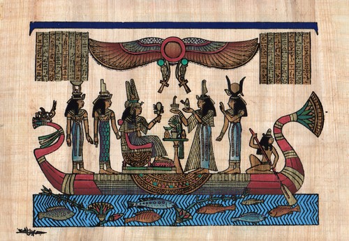 Egyptian papyrus painting - egyptian,