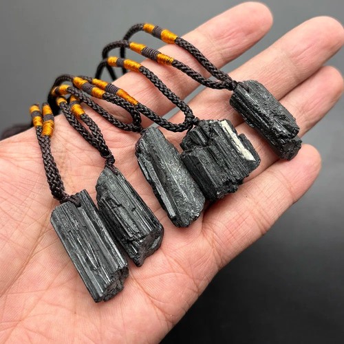 Black tourmaline pendant - tourmaline,