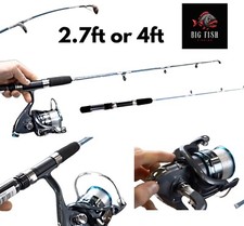 Dinomax Kayak Fishing Rod & Reel Combo 1 Piece Travel Holiday Rod - 2.7ft/4ft