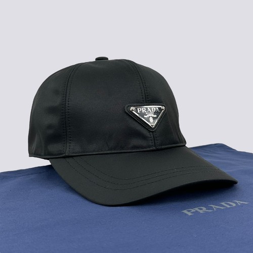Prada nylon cap metal triangle - cap,