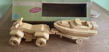 Quad Bike With Trailer And Boat Toy Made Of Bamboo