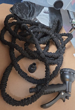 50FT Heavy Duty Expandable Garden Hose Pipe Flexible With Water Spray Gun Black