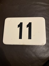 ENAMEL FRENCH STYLE BLACK & CREAM WHITE DOOR NUMBER 11 PLAQUE SIGN 15CM X 10CM
