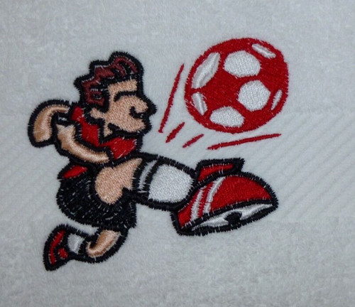 Footballer embroidered white - embroidered,