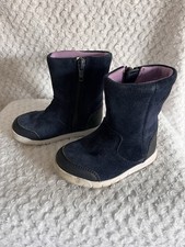 Clarks Toddler/Infant Boots Navy Suede Zip-Up UK 4 (EU 20) Kids First Shoes