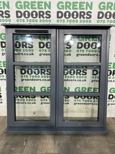 HERITAGE  WOODEN CASEMENT WINDOW GREY GEORGIAN BARS DOUBLE GLAZED USED EXTERNAL