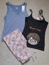 New PJ Items x 3 –1 x Bottoms, 2 x Tops, Various Makes & Colours, Size M & 8-10