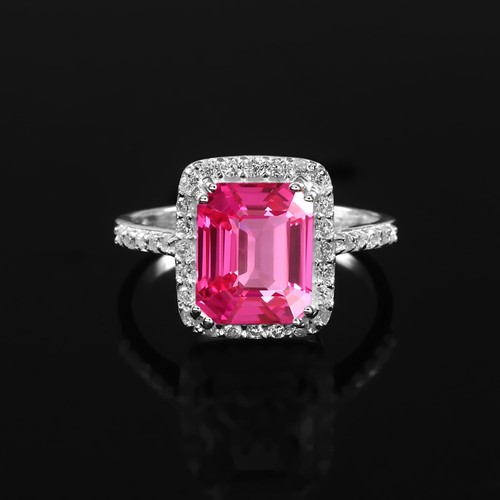 Pink sapphire ring solid 925 - sapphire,