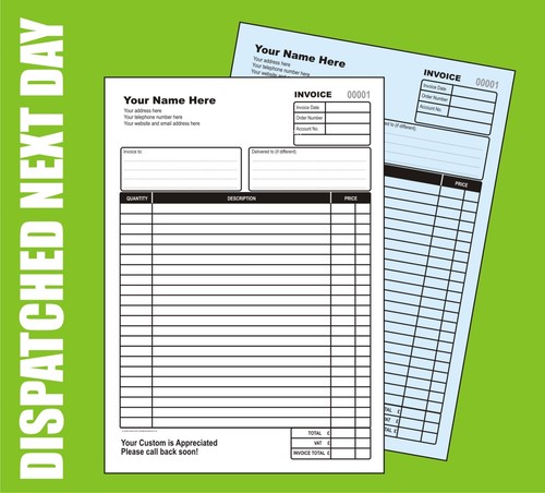 Invoice book branded with - book,