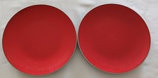 Set Two Rocha John Dinner Plates  Red Pico 27cms Discontinued Debenhams 