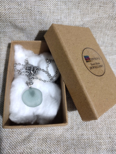 Seaglass pendant seafoam - pendant,