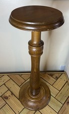 Vintage Wooden Pine Turned Column Plant Stand Pedestal Jardiniere Interior