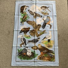 Vintage Unused Tea Towel 100% Cotton *Birds Of Prey* design By Lamont