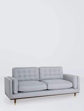 John Lewis + Swoon Lyon Large 2 Seater Sofa, Dark Leg, Weave Nickle Grey
