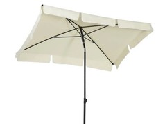 Outsunny Aluminium Sun Umbrella Parasol Patio Rectangular 2M x 1.3M Off-White