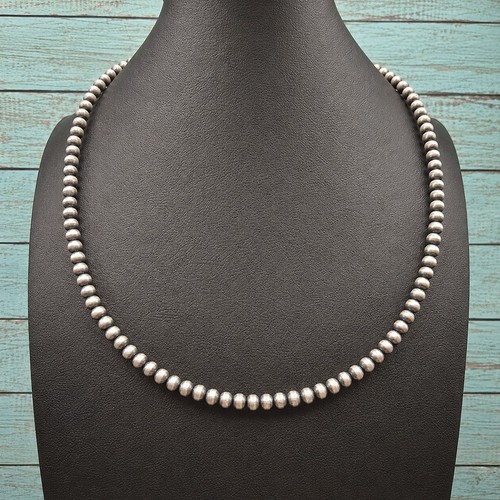 4mm navajo pearl necklace - pearl,