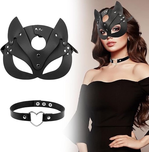Cat women mask and choker - choker, set