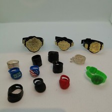 WWE Jakks Classic Superstars Accessories 4 belts, headband, 9 x Elbow Knee Pads