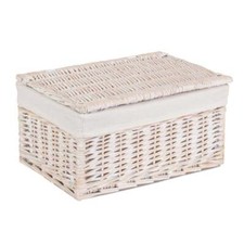White Wash Wicker Storage