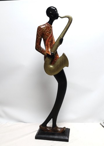 Wood resin carved saxaphone - &,