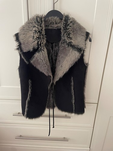 Black faux shearling - black, /