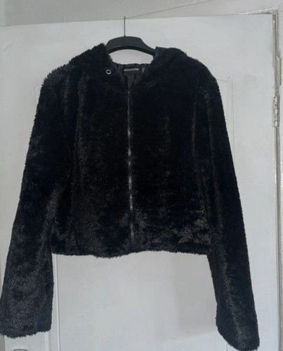 Women black faux fur - black,