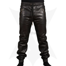 Lambskin Real Leather Joggers