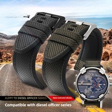 Quality Nylon Silicone Watch Straps Mens Band 24 26 28mm for Diesel DZ4512 4500