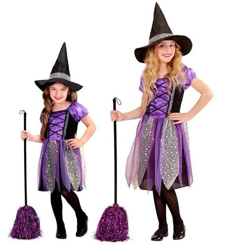 Girls purple witch costume - witch,