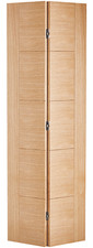 LPD Internal Vancouver Oak Finished BI Fold 5P Solid Doors NO RAIL OR FIX
