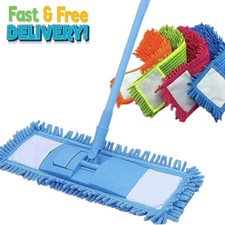 EXTENDABLE MICROFIBRE MOP SWEEPER CLEANER WOODEN LAMINATE TILE FLOOR WET DRY