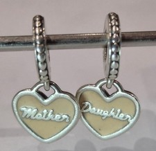 Pandora Mother & Daughter Hearts Dangle Charm #792072EN40 *Read Description*