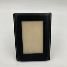 Black Leather Picture Frame 3x5 – Classic Desk or Home Photo Display