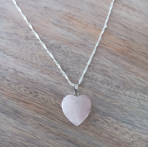 Rose quartz necklace sterling - quartz,