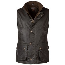 Rydale Men's Fleece Lined Wax Waistcoat Waxed Gilet Sleeveless Jacket Olive
