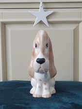 Large Szeiler Pottery Sad Sam Bassett Hound - Ceramic Ornament - 9" - VGC