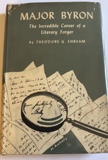 Major Byron Literary Forger Theodore Ehrsam Hbk 1st 1951 With Jacket
