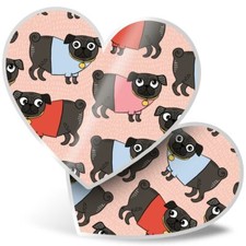 2 x Heart Stickers 10 cm - ny