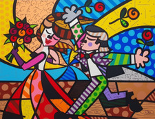 Romero Britto Follow Me Wedding Love LOVE Serigraph POP ART Large Picture