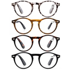 Mens Womens Vintage Round Spring Hinges Reading Glasses 1.0 1.5 2.0 2.5 3.0 3.5