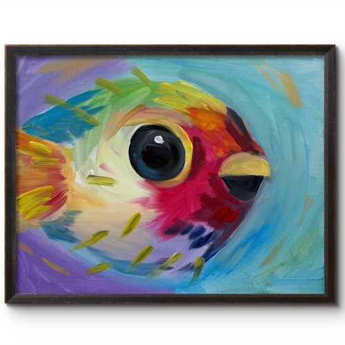 Puffer fish expressionism - fish,