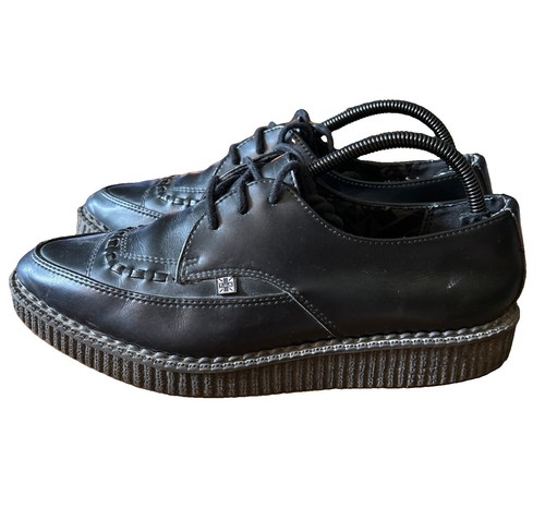 Black leather tuk - black, pointed