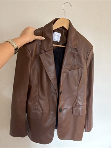 Bershka leather jacket brown - jacket,