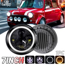 Round black led headlight - round,