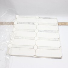 (10-Pk) Mosaic Floor & Wall Tile Natural Stone Marble White 12" x 12" SF170132